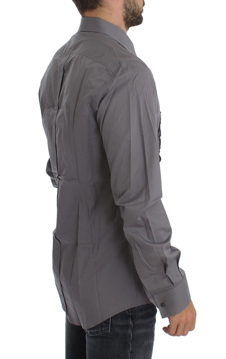 Purple Torero GOLD slim fit dress shirt by Dolce & Gabbana, featuring a classic collar and button-up front.