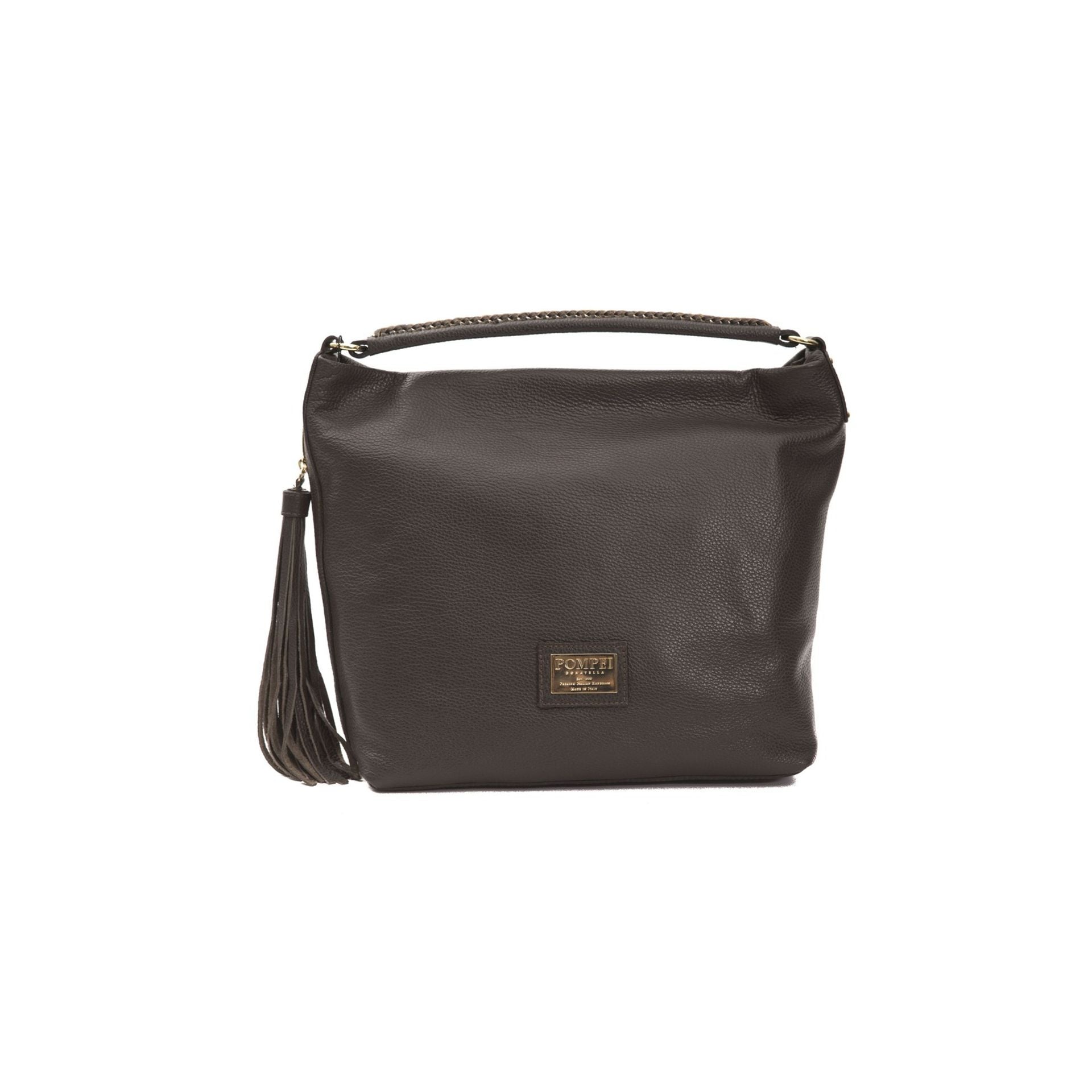 Jag Couture London - New York Pompei Donatella FA6031RACHELE chocolate leather handbag with gold-tone hardware and adjustable strap