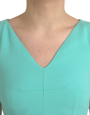 Green Viscose Sleeveless Bodycon Midi Dress