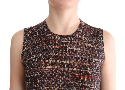 Multicolor Print Knit Top Wool T-shirt