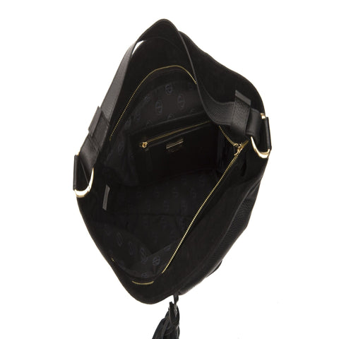 Jag Couture London New York Pompei Donatella MC6071GRETA_NeroBlack stylish black leather handbag with silver hardware and sleek design