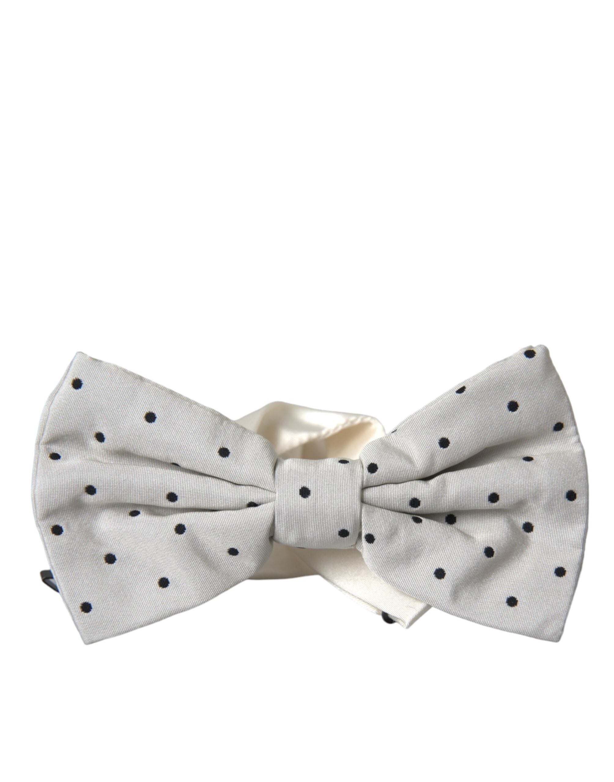 Gray Black Polka Dot Polyester Bow Tie Men