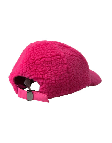 Pink fleece plush baseball hat for men by Dolce & Gabbana, featuring a soft, cozy fabric and classic baseball cap design.