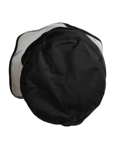 Black polyester plastic bucket hat for men by Dolce & Gabbana, featuring a wide brim and casual style.