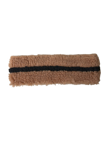 Brown and black fleece wool head band hat for men by Dolce & Gabbana, featuring a cozy, stylish design and comfortable fit.