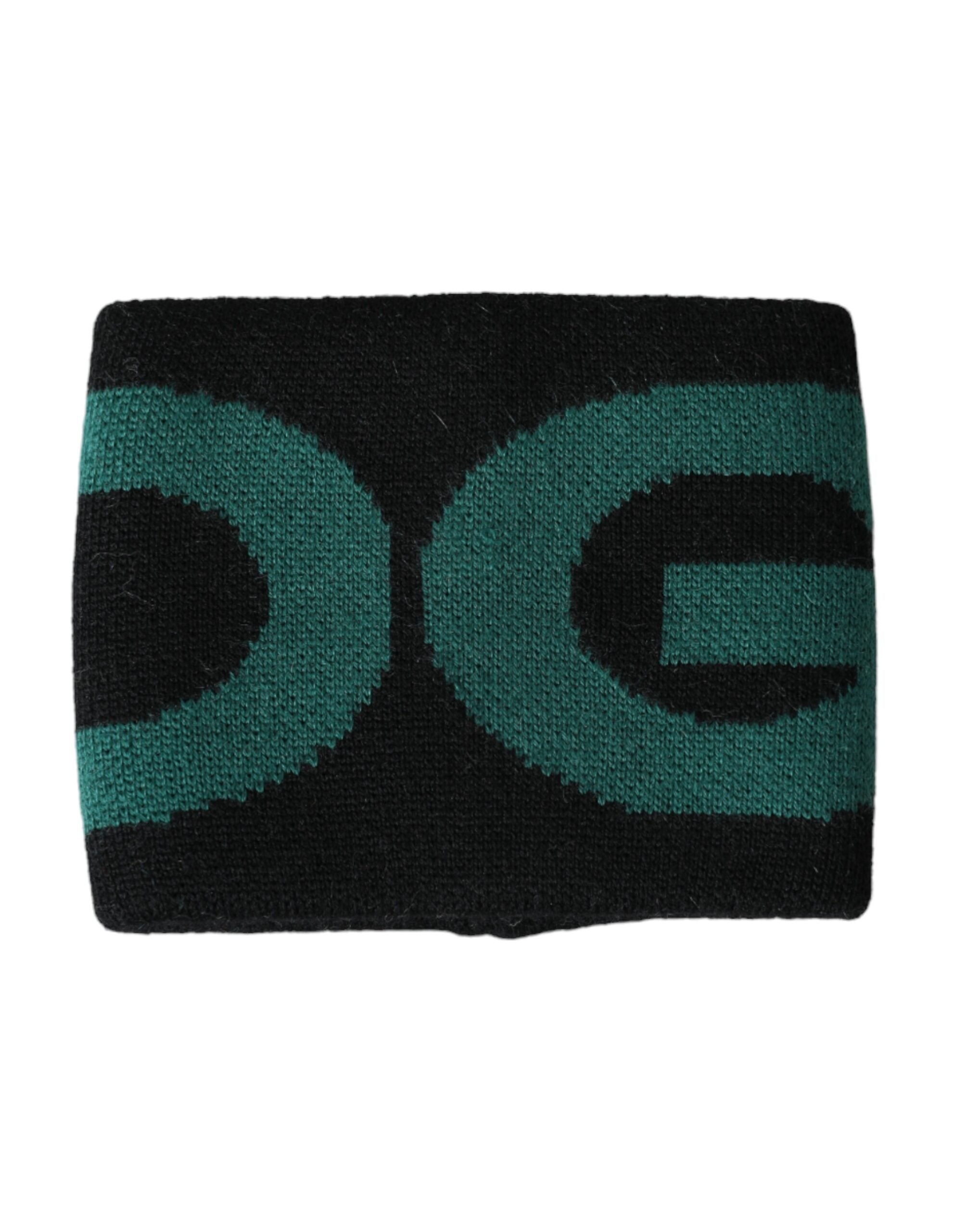 Black and green wool wristband with Dolce & Gabbana logo, stylish accessory featuring the DGMILLENNIALS design.