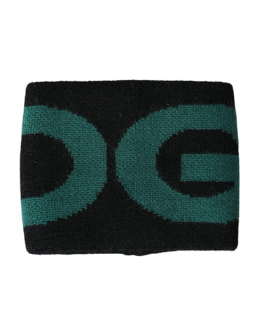 Black and green wool wristband with Dolce & Gabbana logo, stylish accessory featuring the DGMILLENNIALS design.