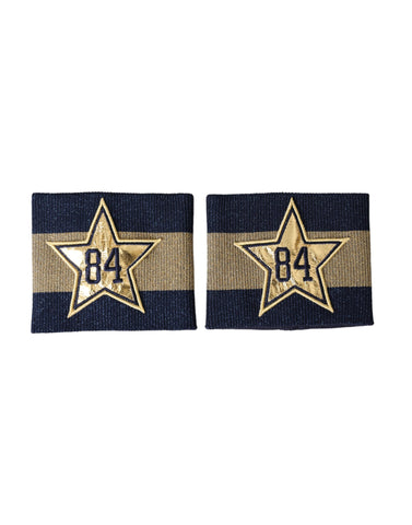 Black gold logo star Dolce & Gabbana viscose wristband with star design and branding detail.