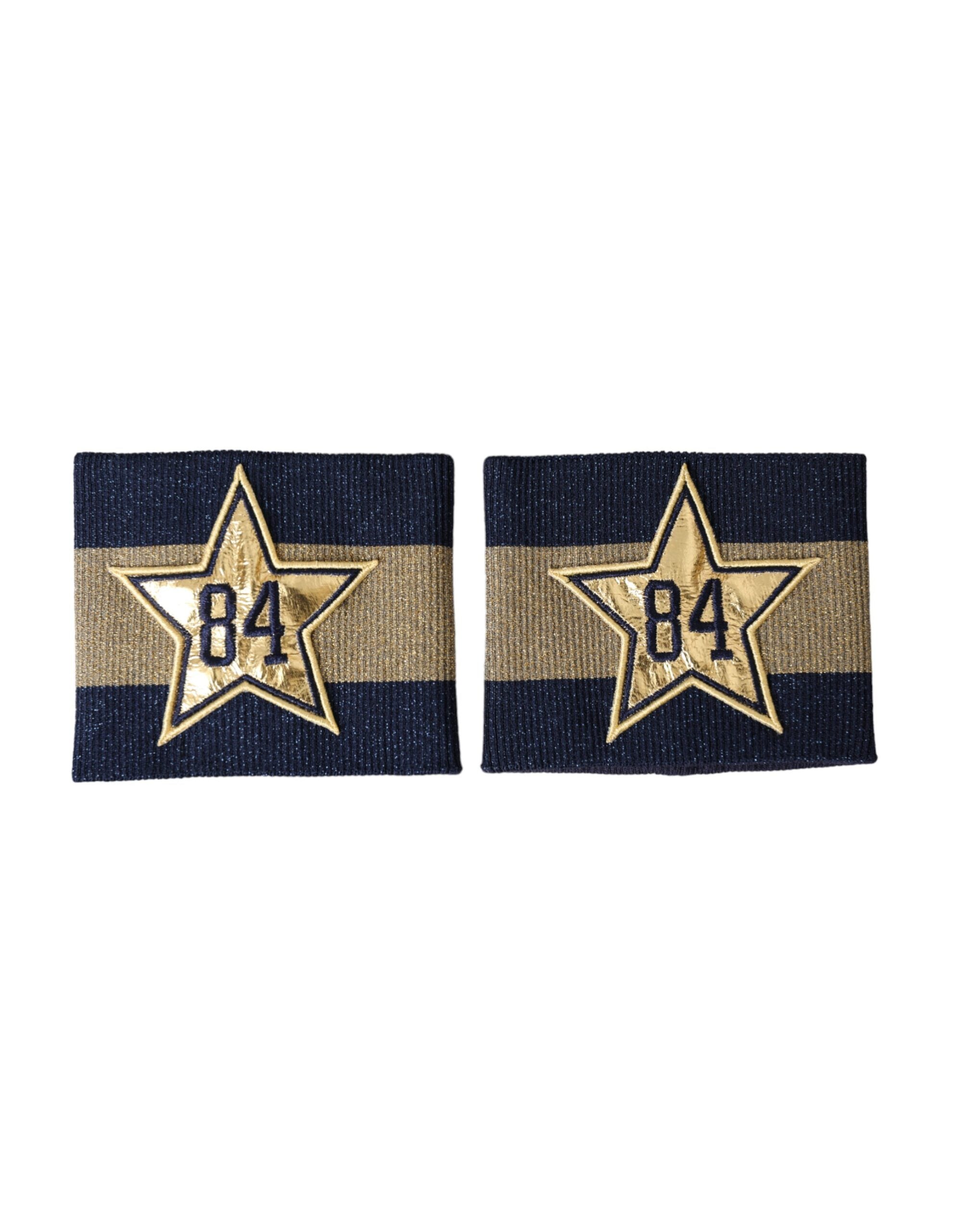 Black and gold Dolce & Gabbana logo star viscose wristband with stylish design and star motif.