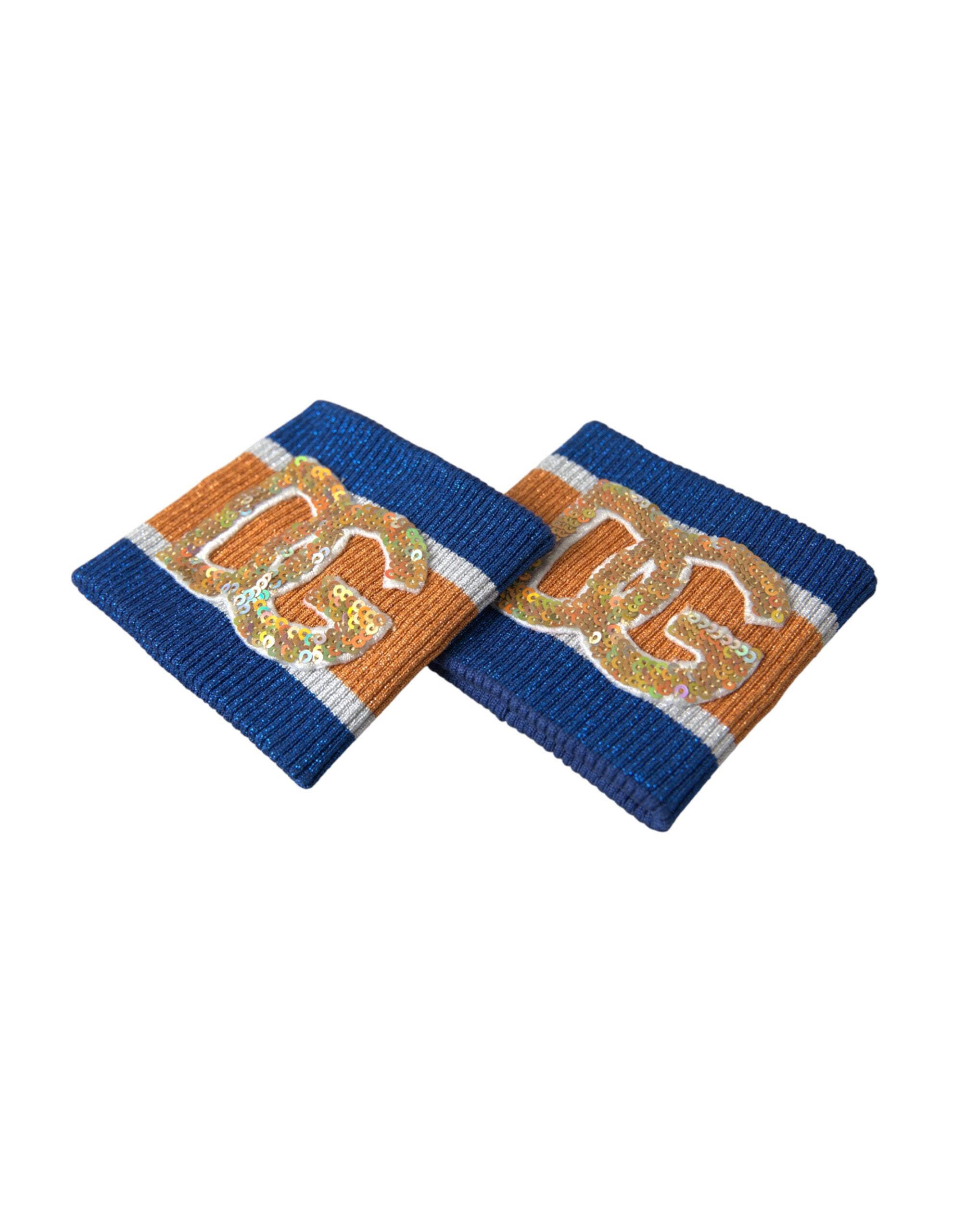 Multicolor logo sequin viscose wristband by Dolce & Gabbana featuring vibrant sequins and stylish branding.