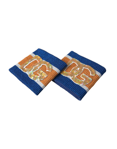Multicolor logo sequin viscose wristband by Dolce & Gabbana featuring vibrant sequins and stylish branding.