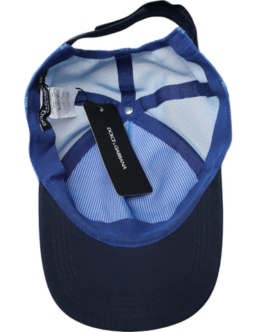 Blue, white, and black Italia mesh baseball hat by Dolce & Gabbana with breathable fabric and sporty style.