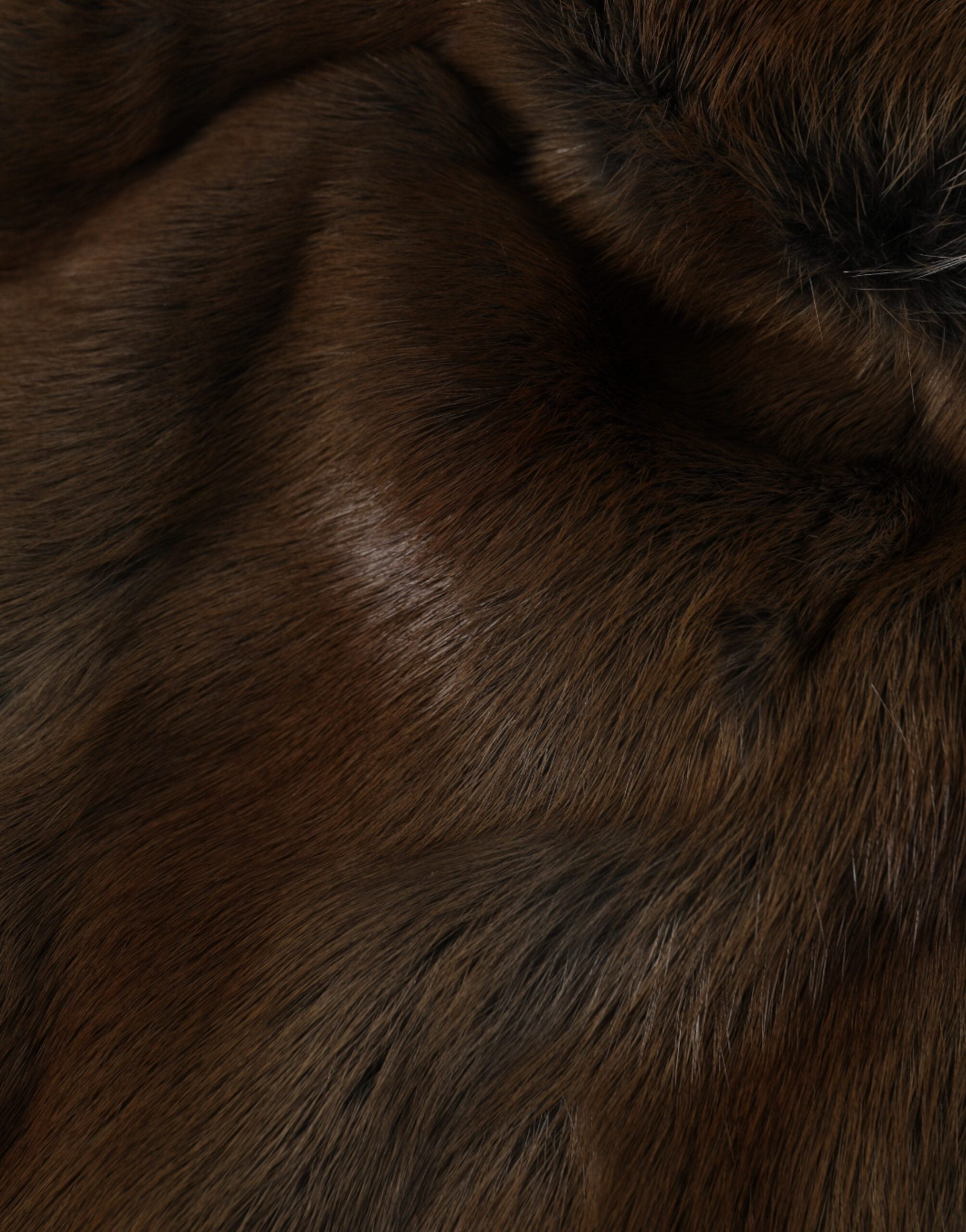 Brown weasel fur women's cashmere beanie hat by Dolce & Gabbana, featuring a cozy, luxurious knit design.