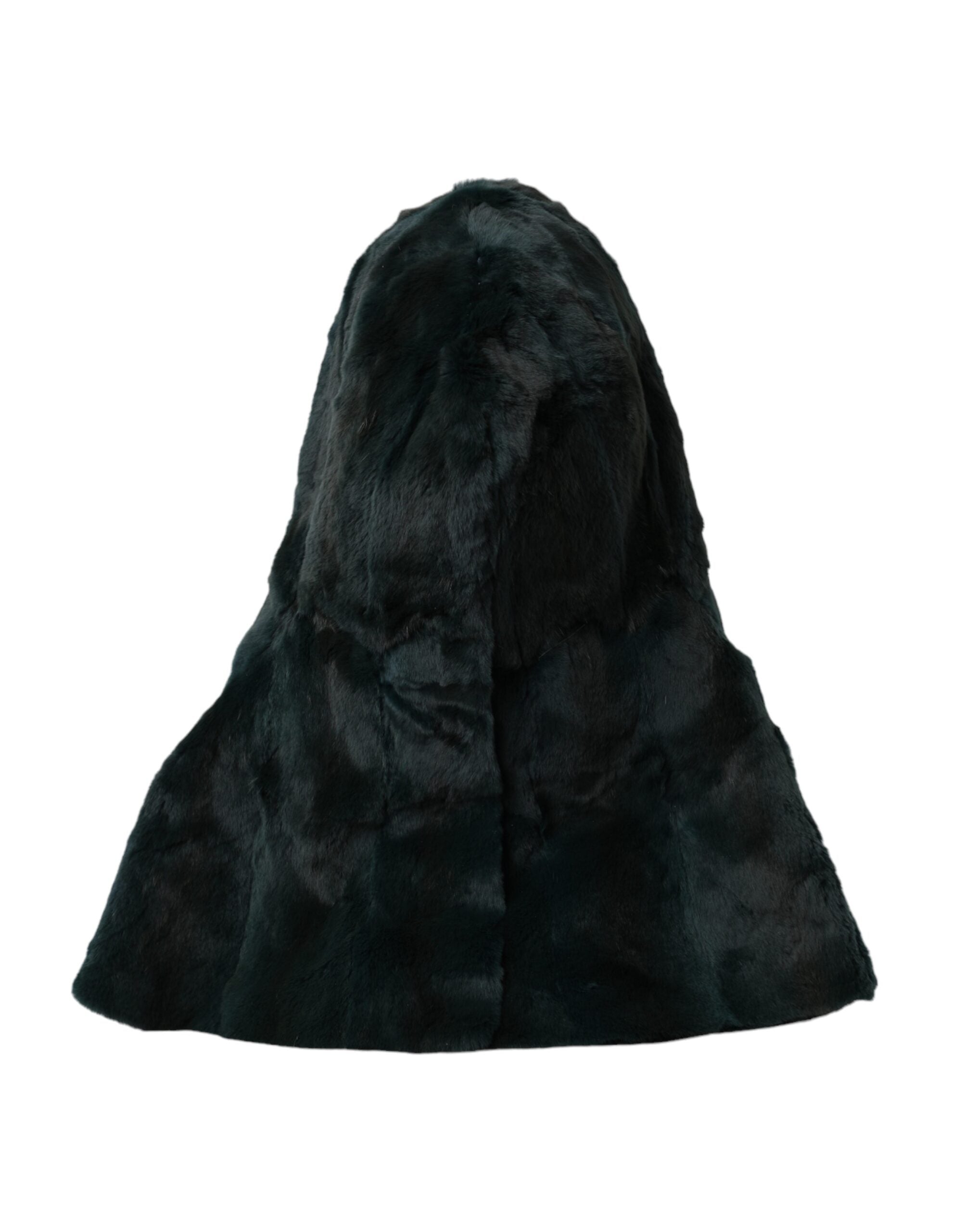 Black weasel fur head wrap hat by Dolce & Gabbana, featuring a luxurious fur design and snug fit for stylish warmth.