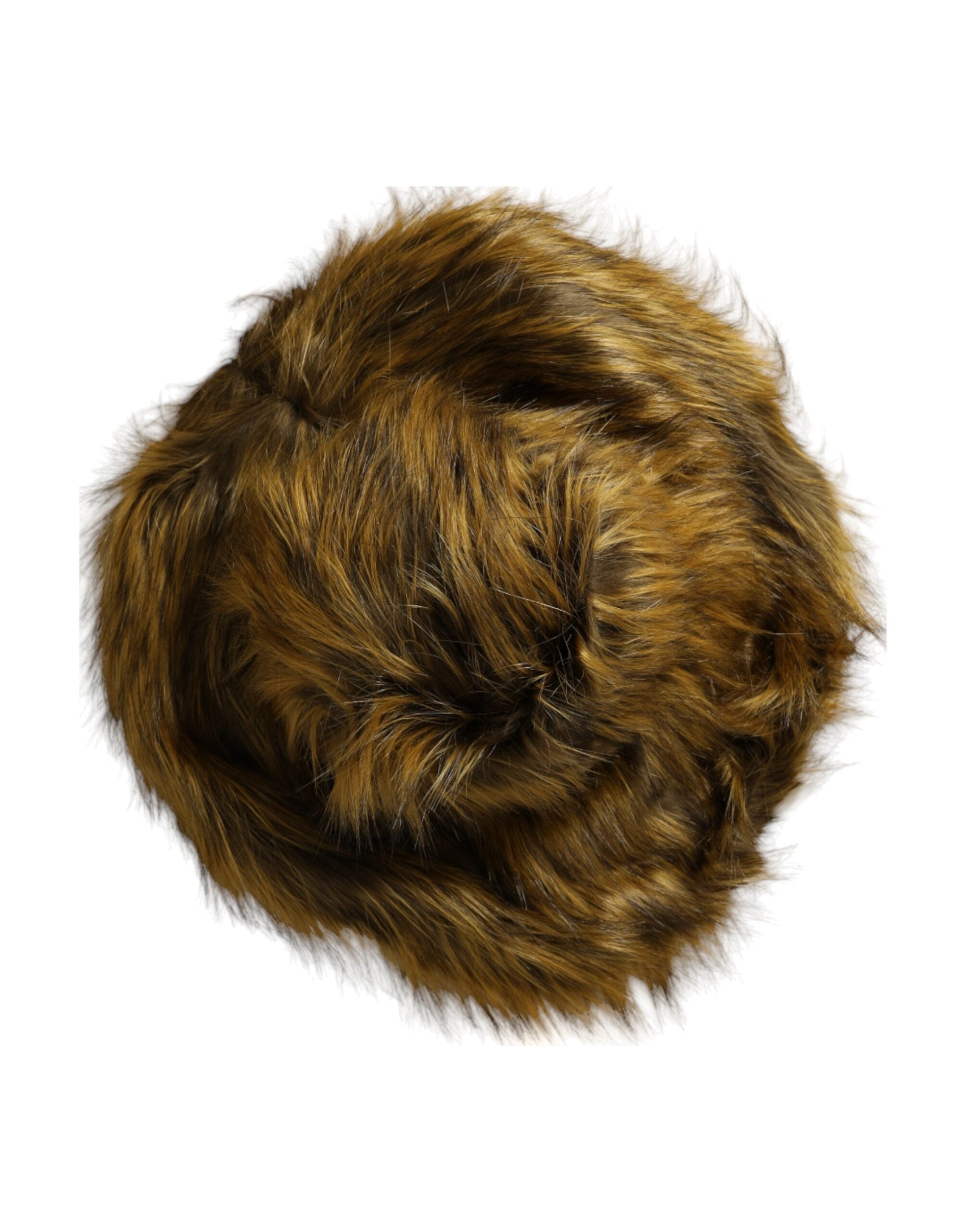 Brown modacrylic faux fur bucket hat by Dolce & Gabbana, featuring soft textured material and wide brim for stylish warmth.