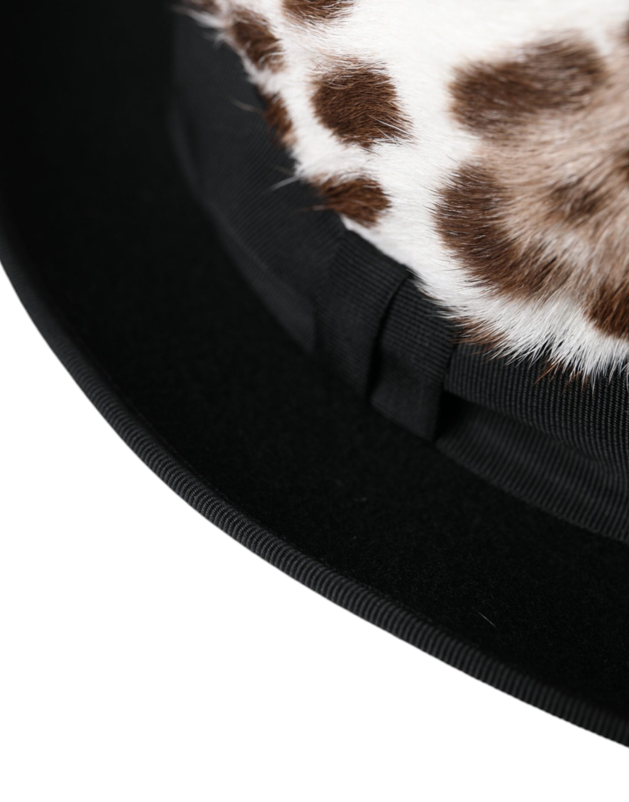 Multicolor leopard print women’s fedora hat by Dolce & Gabbana with a stylish wide brim and decorative band.
