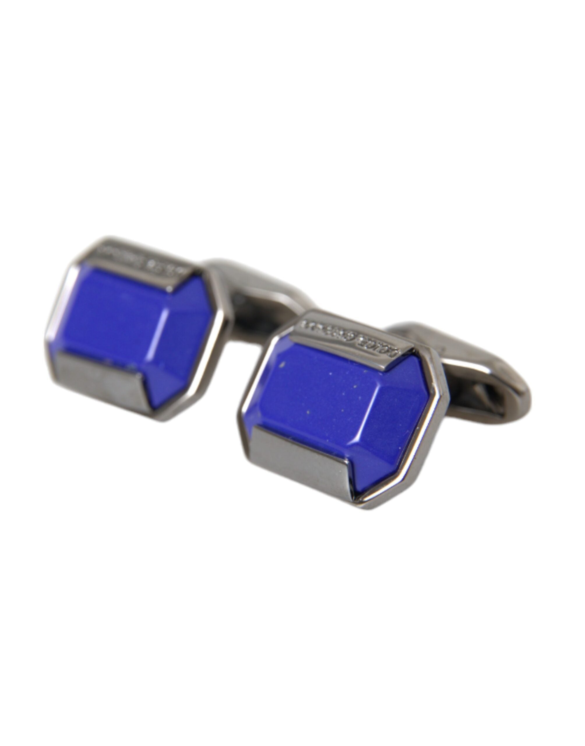 Silver plated brass pin crystal cufflinks featuring elegant design, perfect for formal attire by Dolce & Gabbana.