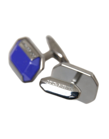 Silver plated brass pin crystal cufflinks with elegant design, perfect for formal attire, by Dolce & Gabbana.