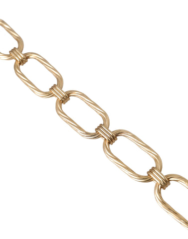 Gold tone brass large link chain necklace by Dolce & Gabbana, featuring chunky interconnected links for a bold jewelry statement.