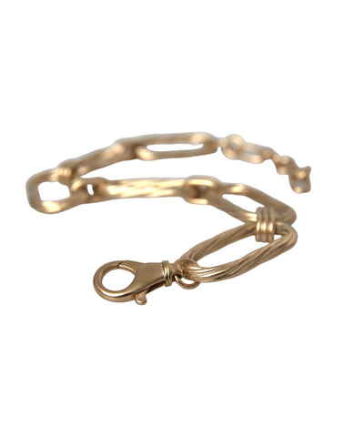 Gold tone brass large link chain necklace with chunky design, crafted by Dolce & Gabbana, showcasing its bold and stylish jewelry style.