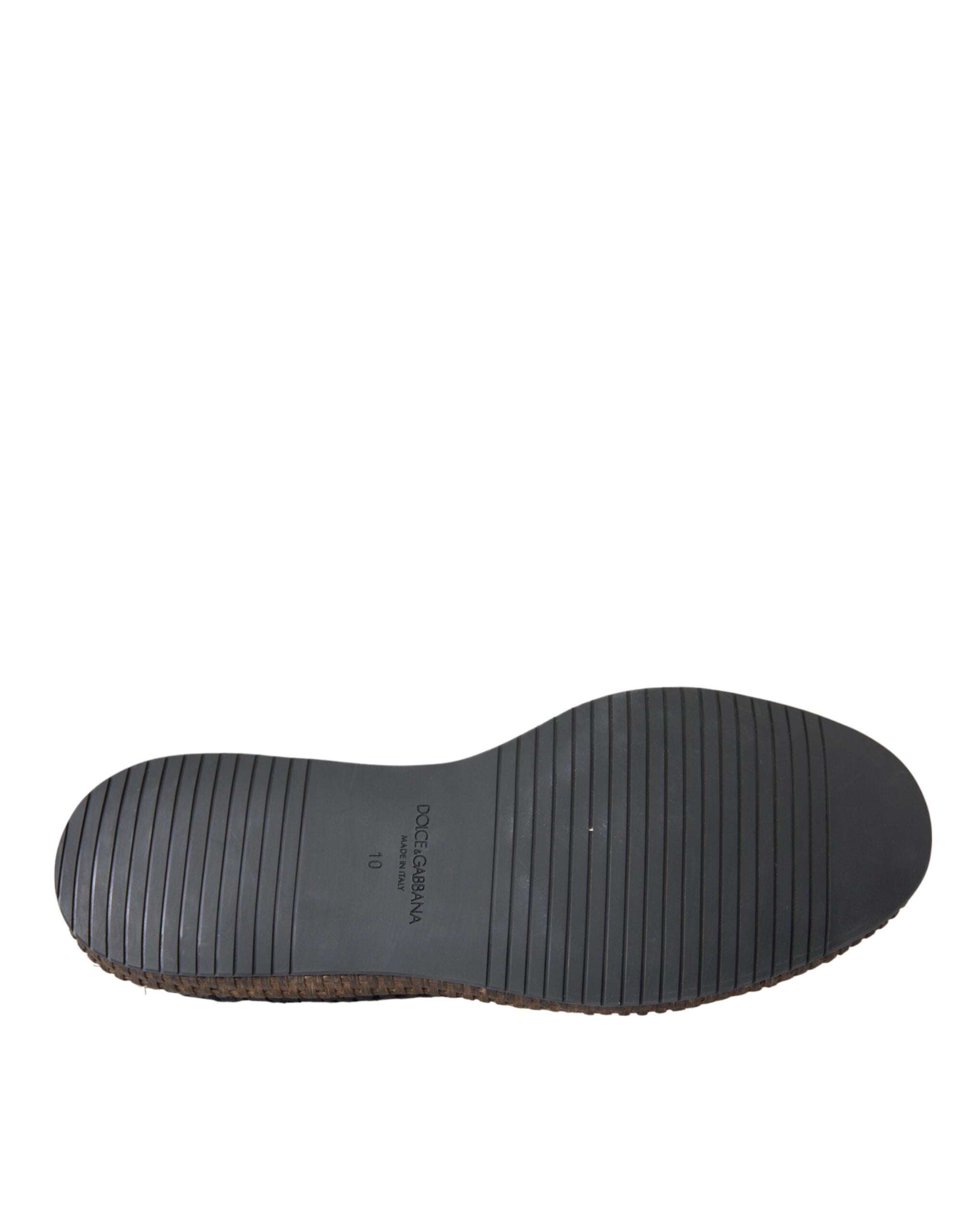 Black woven goat leather lace-up derby shoes by Dolce & Gabbana, featuring detailed stitching and sleek design.