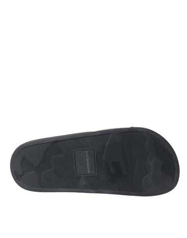 Black Leather I Love D&amp;G Sandals Slides Shoes