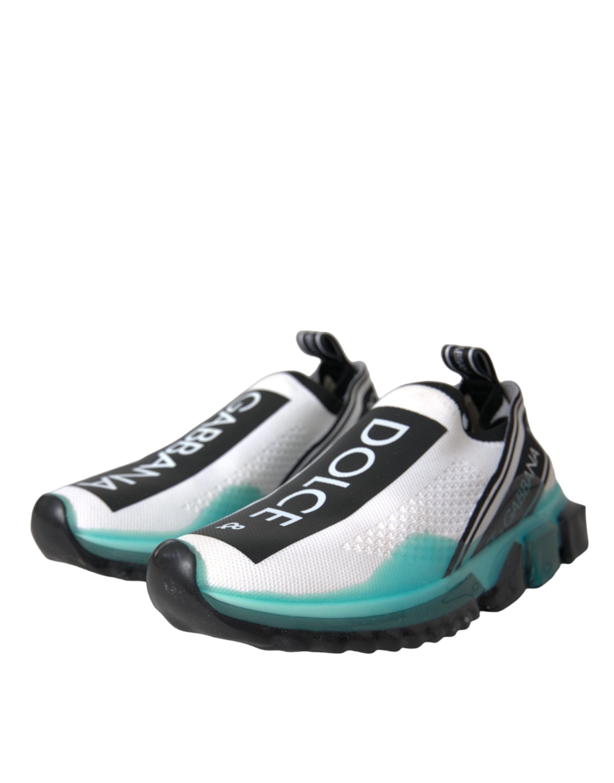 Dolce & Gabbana black, white, and blue slip-on Sorrento sneakers shoes with stylish design and comfortable fit.