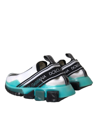 Dolce & Gabbana black, white, and blue slip-on Sorrento sneakers shoes with stylish design and comfortable fit.