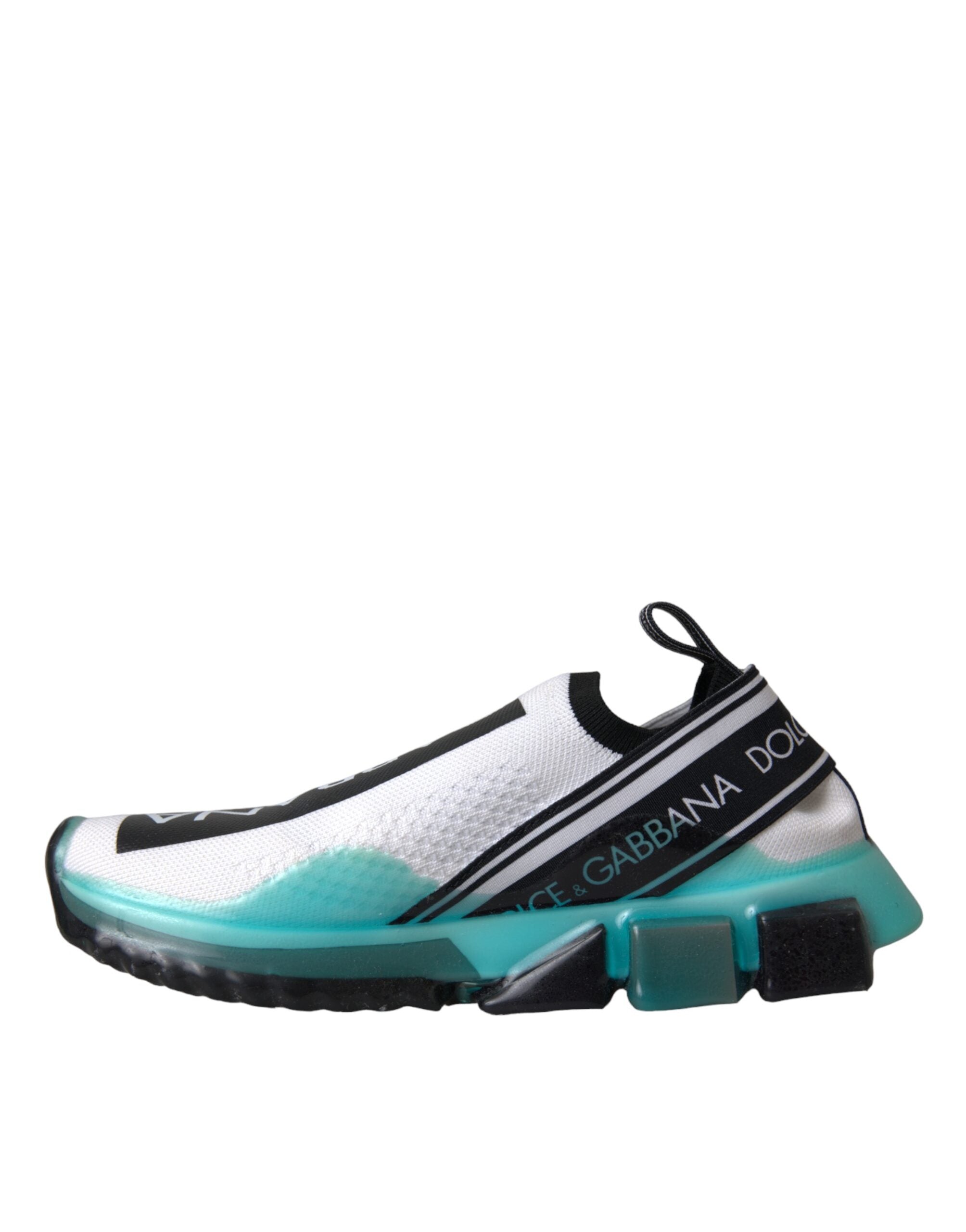 Dolce & Gabbana black, white, and blue slip-on Sorrento sneakers shoes with stylish design and comfortable fit.