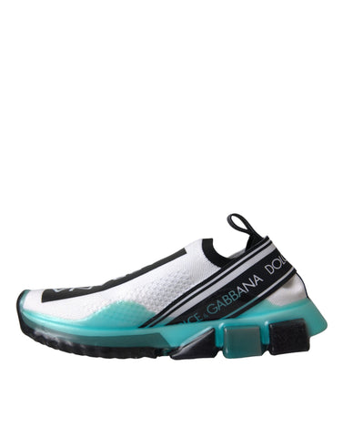 Dolce & Gabbana black, white, and blue slip-on Sorrento sneakers shoes with stylish design and comfortable fit.