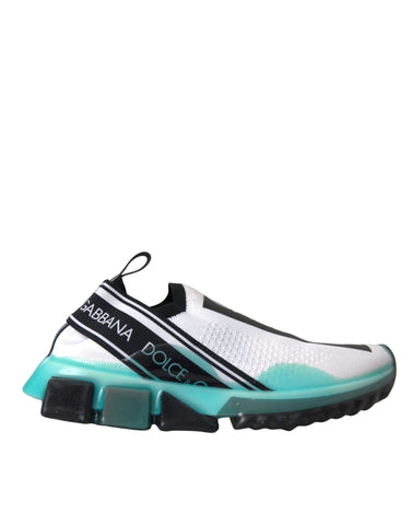 Dolce & Gabbana black, white, and blue slip-on Sorrento sneakers shoes, casual footwear with stylish color blocking design.