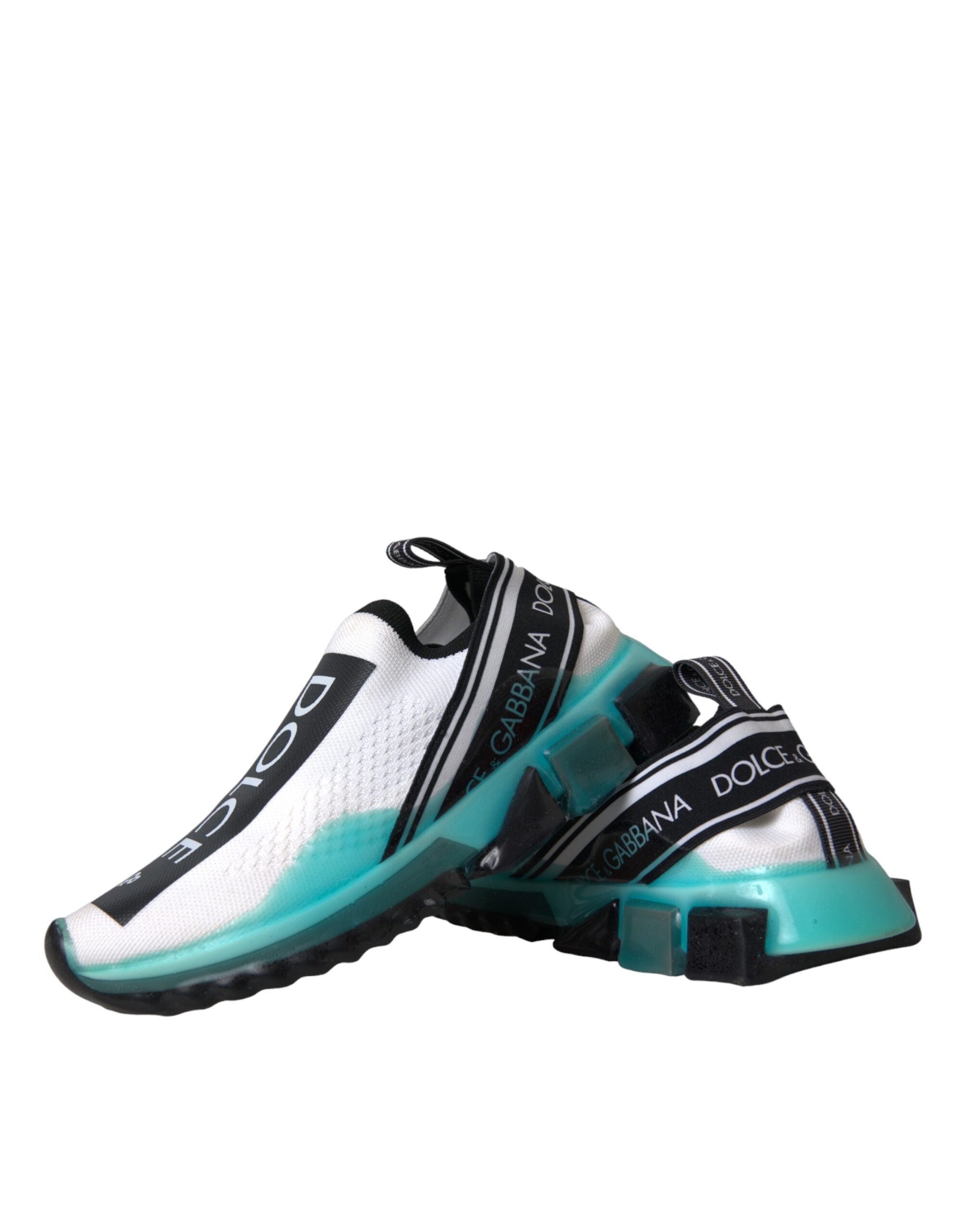 Dolce & Gabbana black, white, and blue slip-on Sorrento sneakers shoes with stylish design and comfortable fit.