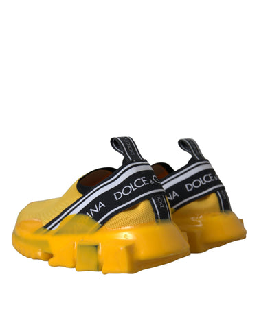 Yellow Sorrento slip-on sneakers for women by Dolce & Gabbana, featuring stylish and comfortable designer shoe design.