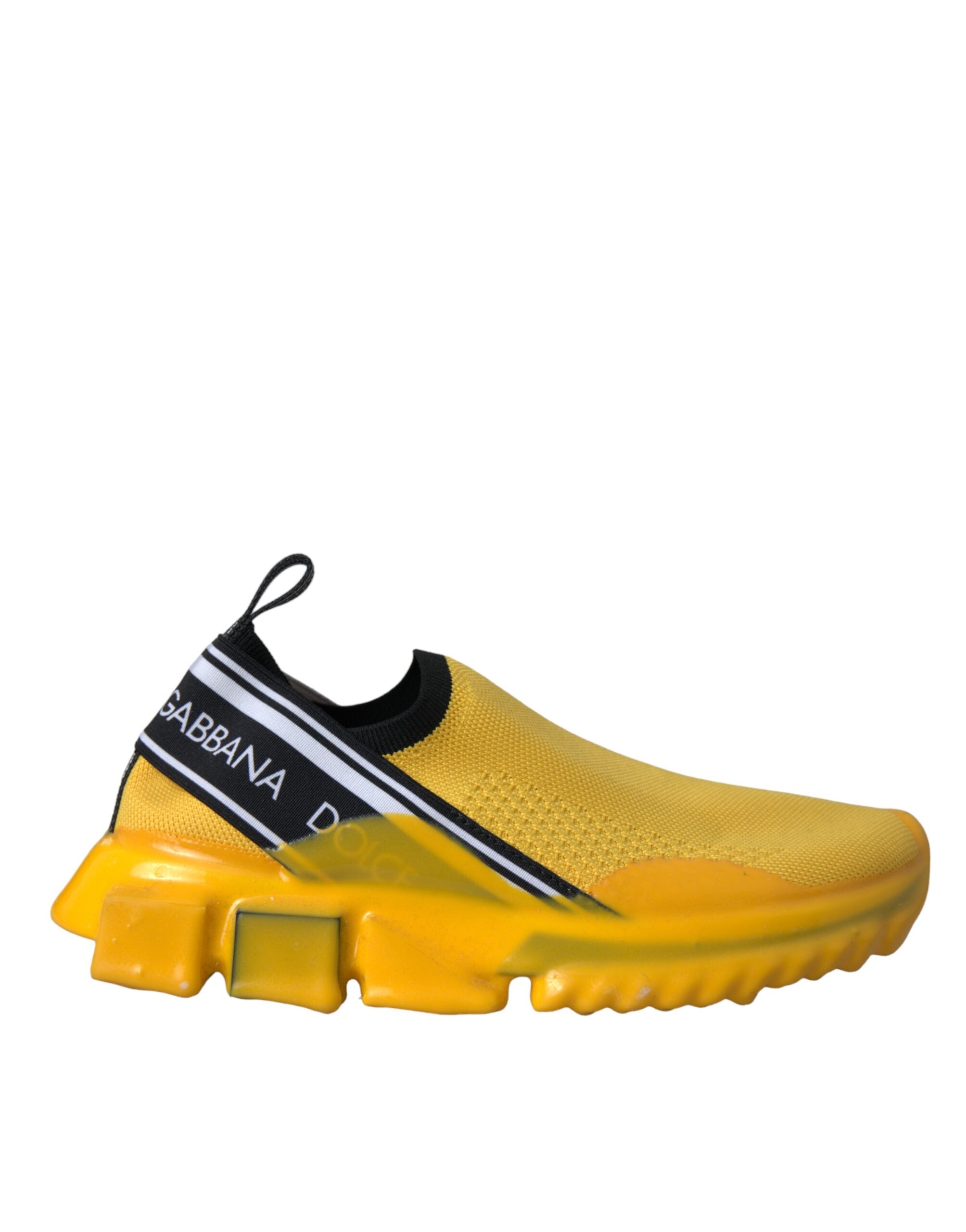 Yellow Dolce & Gabbana Sorrento slip-on sneakers for women, showing stylish casual shoes with a sleek design and comfortable fit.