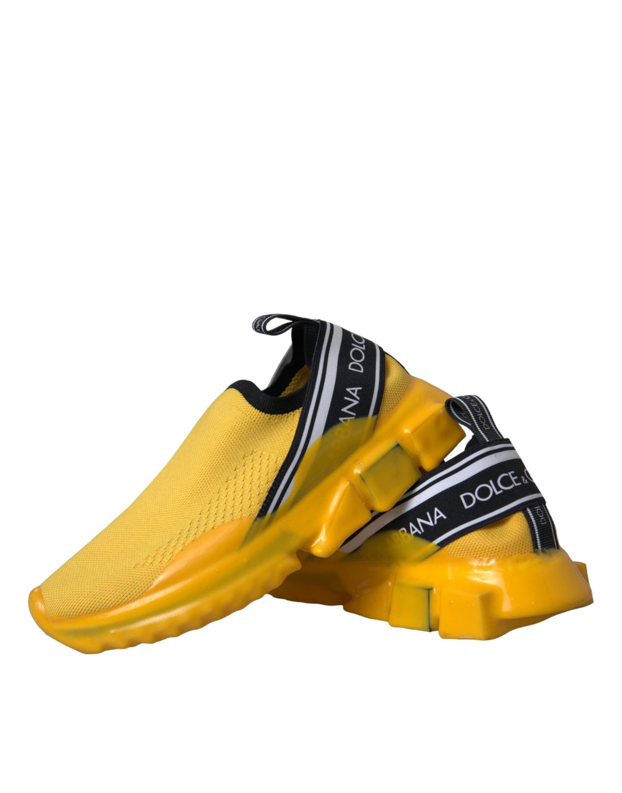 Yellow Sorrento slip-on sneakers for women by Dolce & Gabbana, featuring a stylish and comfortable design.