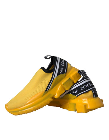 Yellow Sorrento slip-on sneakers for women by Dolce & Gabbana, featuring a stylish and comfortable design.