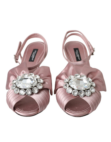 Pink Keira Crystal Heels sandals by Dolce & Gabbana with sparkling crystal embellishments and elegant stiletto heels.