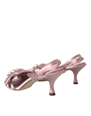 Pink Keira Crystal Heels sandals by Dolce & Gabbana with sparkling embellishments and elegant high-heeled design.