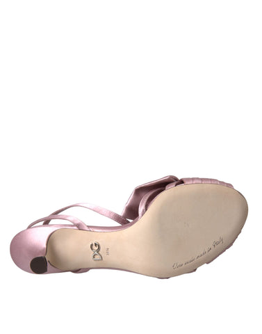 Pink Keira crystal heels sandals by Dolce & Gabbana with elegant straps and sparkling embellishments.