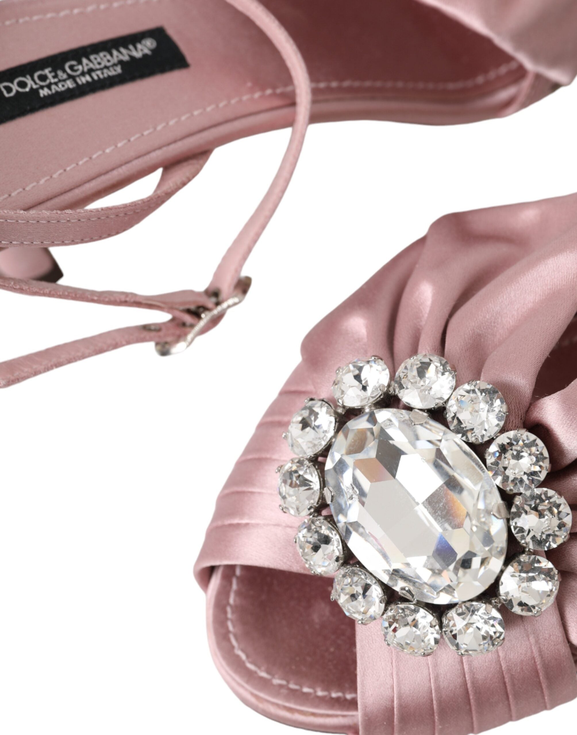 Pink Keira crystal heels sandals by Dolce & Gabbana with glittering crystal embellishments and stylish open-toe design.