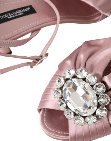 Pink Keira crystal heels sandals by Dolce & Gabbana with glittering crystal embellishments and stylish open-toe design.