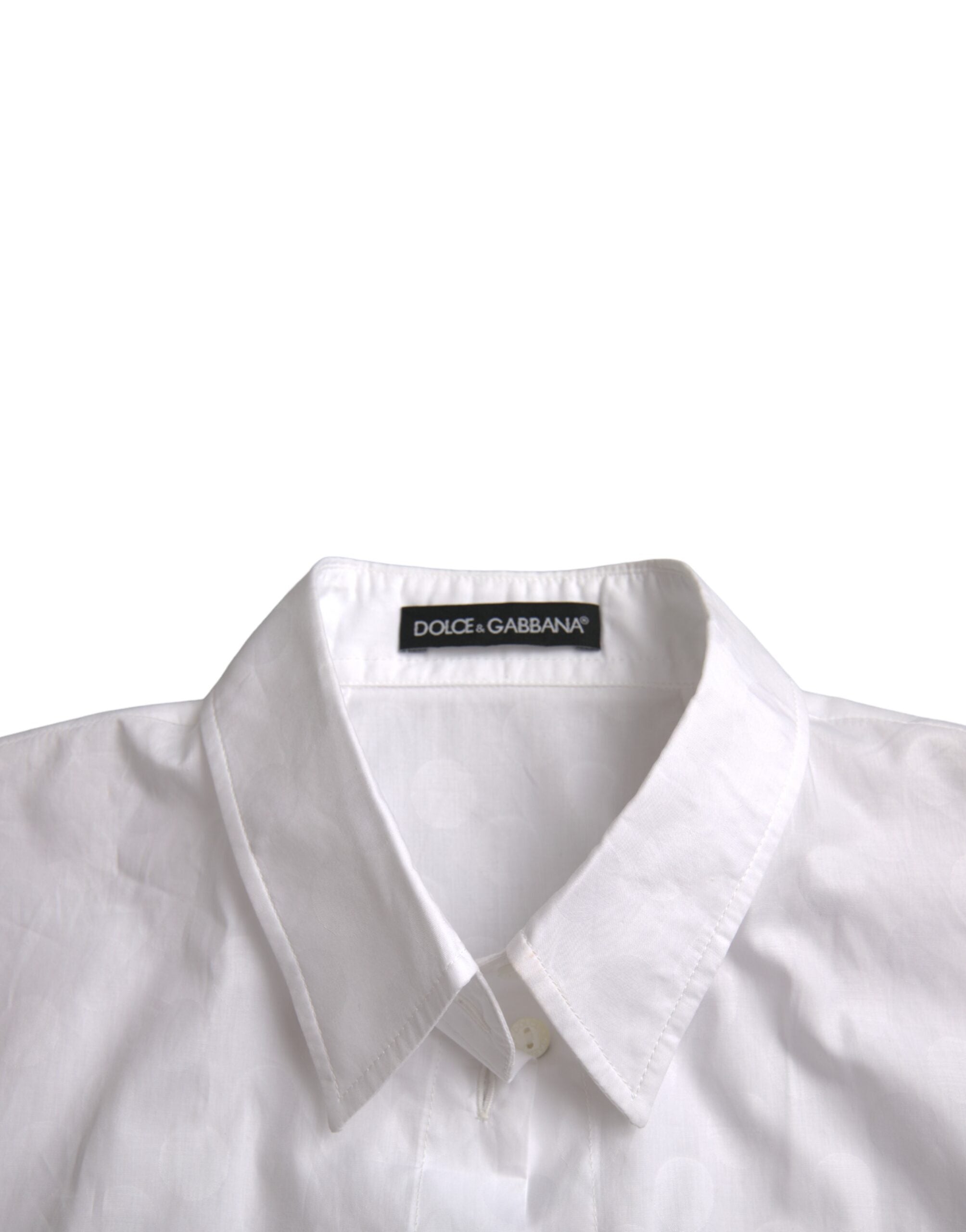 White collared short sleeve polo shirt top by Dolce & Gabbana, featuring a classic design and button detail.