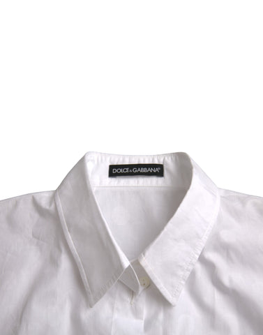 White collared short sleeve polo shirt top by Dolce & Gabbana, featuring a classic design and button detail.