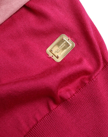 Pink short sleeves pullover with ascot collar by Dolce & Gabbana, styled with a relaxed fit and soft fabric.