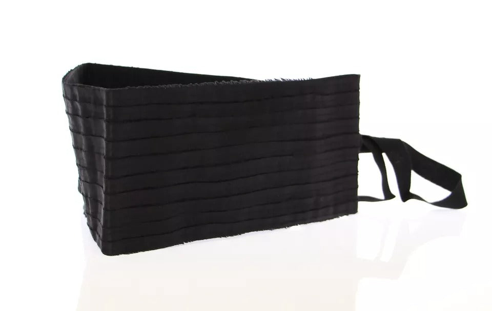 Black silk women's waist cummerbund by Dolce & Gabbana, featuring smooth fabric and elegant design for formal wear.