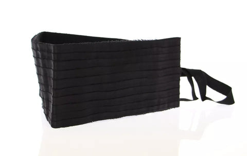 Black silk women's waist cummerbund by Dolce & Gabbana, featuring smooth fabric and elegant design for formal wear.