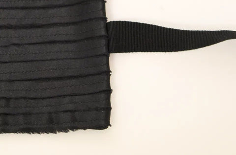 Black silk women's waist cummerbund by Dolce & Gabbana, featuring smooth fabric and elegant design.