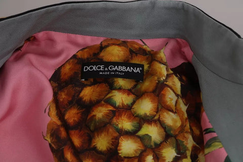 Blue cotton jacket by Dolce & Gabbana featuring crystal-embellished blue buttons and stylish design.