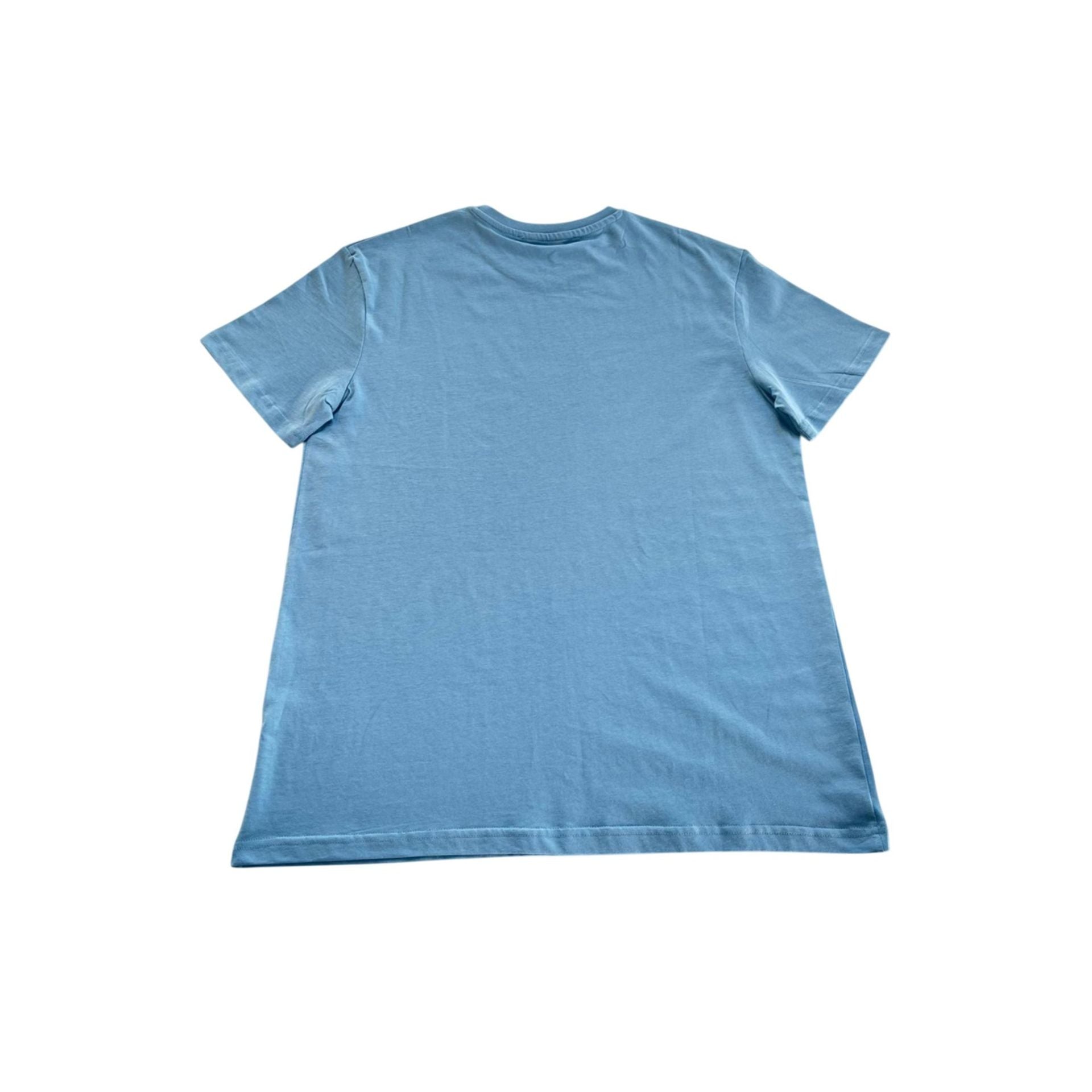 Trussardi beachwear TRU25MTS01 Azure featuring a stylish swim trunk with the Trussardi logo and vibrant blue color.