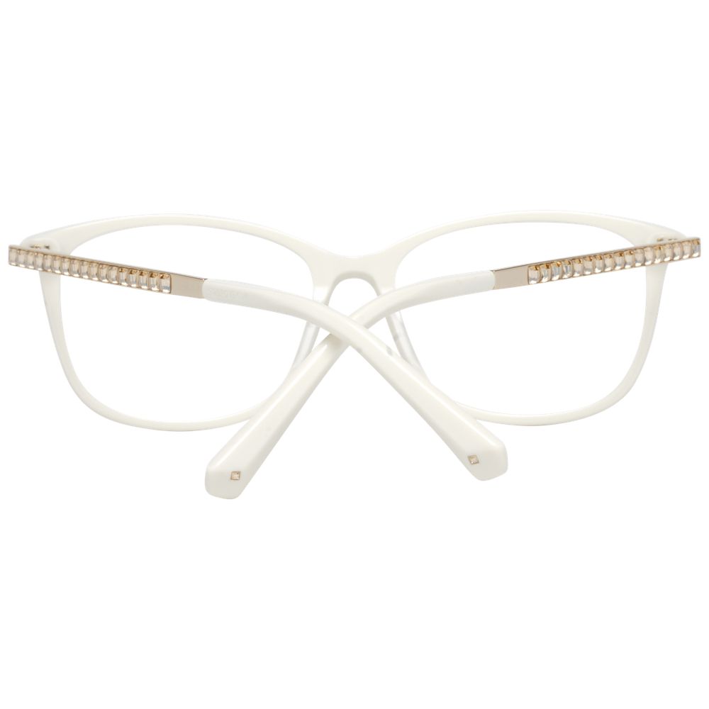 Swarovski white metal and plastic glasses frames with clear lenses, stylish and lightweight, suitable for everyday wear.